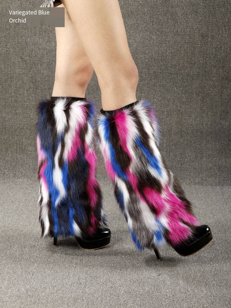 Faux Fur Boot Covers Women Long Short Leggings Warms Plush Boots Socks Sleeve